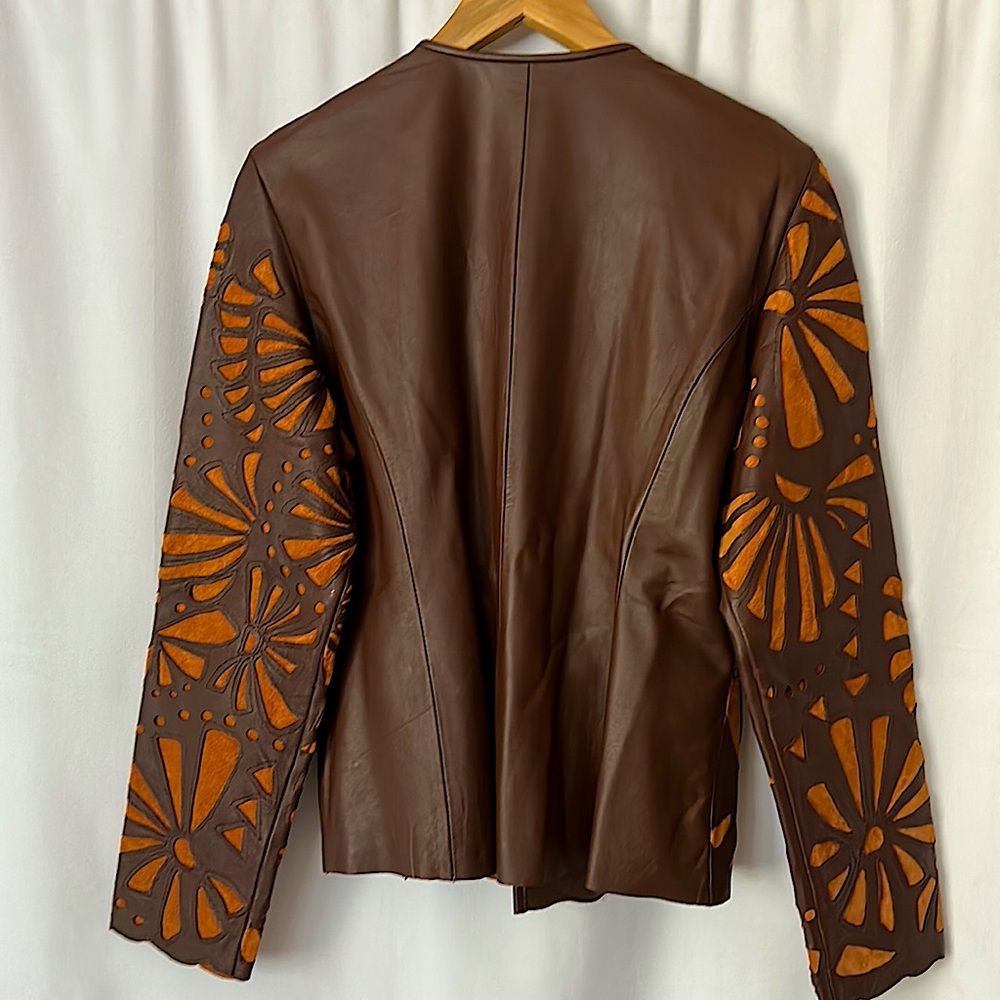 Chico’s NWT Filigree Kamille 💯% Buttery Soft Leather Jacket Coat **Size 1** - Picture 2 of 4